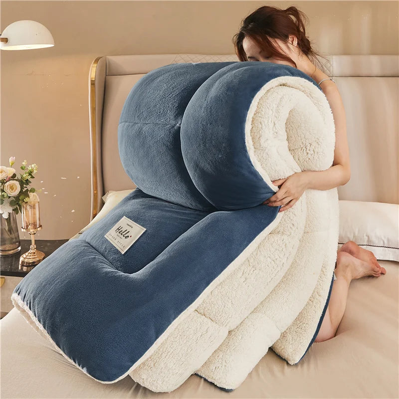 Thick weighted Milk Fleece Warm Blanket
