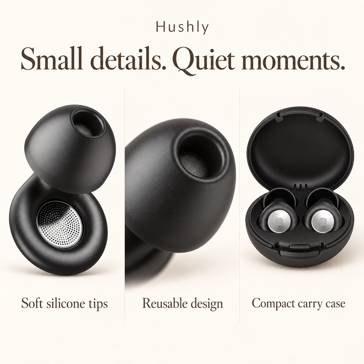 Hushly Quiet Earplugs — details
