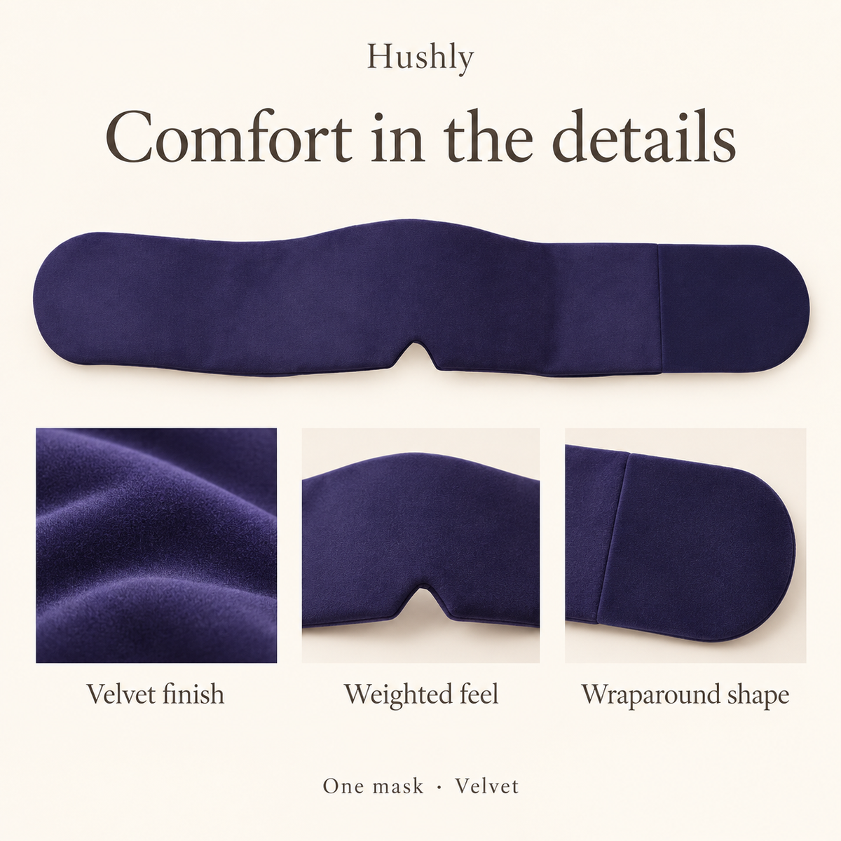 Hushly Weighted Mask in Velvet — details