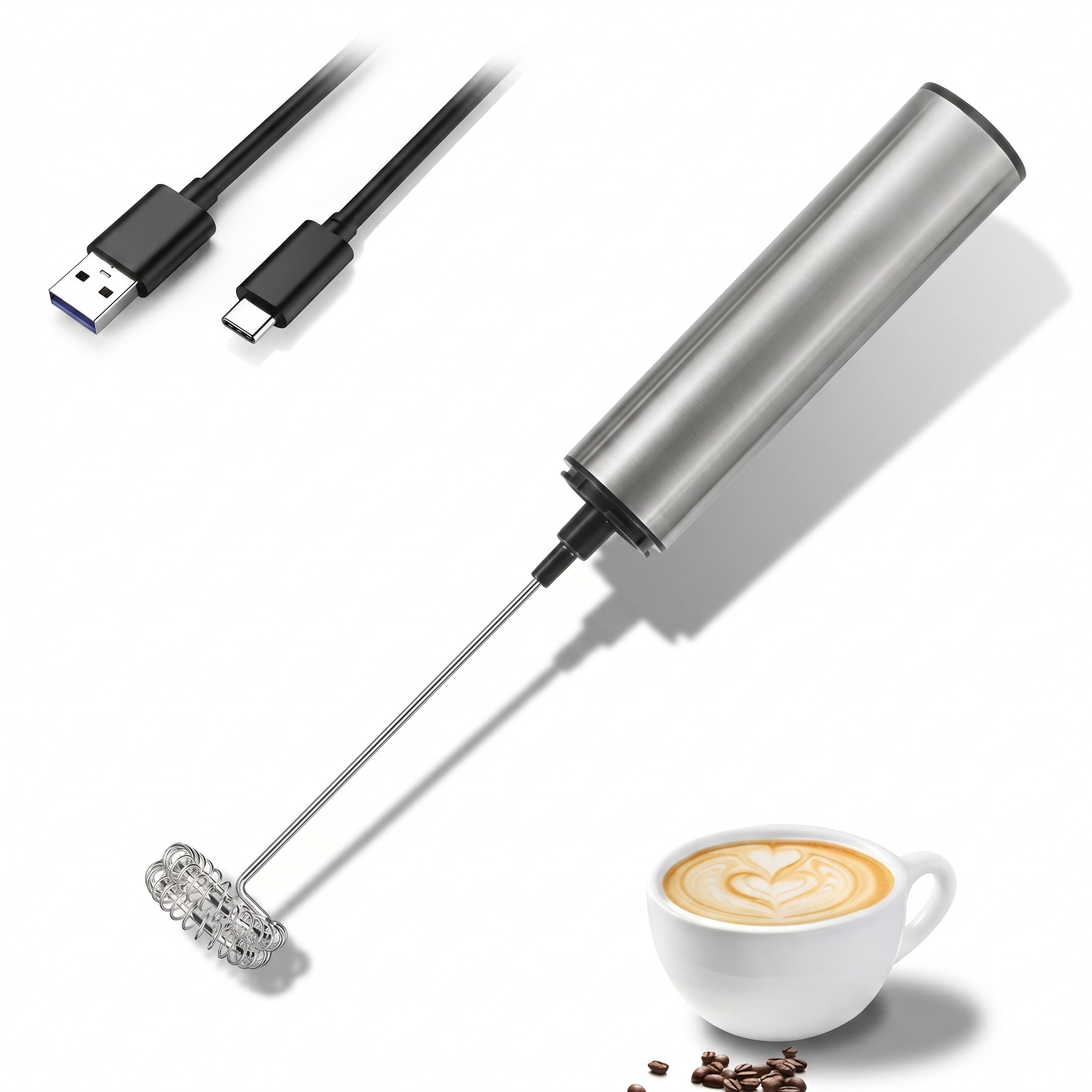 Rechargeable Stainless Steel Milk Frother